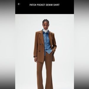 EUC ZARA DISTRESSED DENIM OVERSHIRT SZ L!